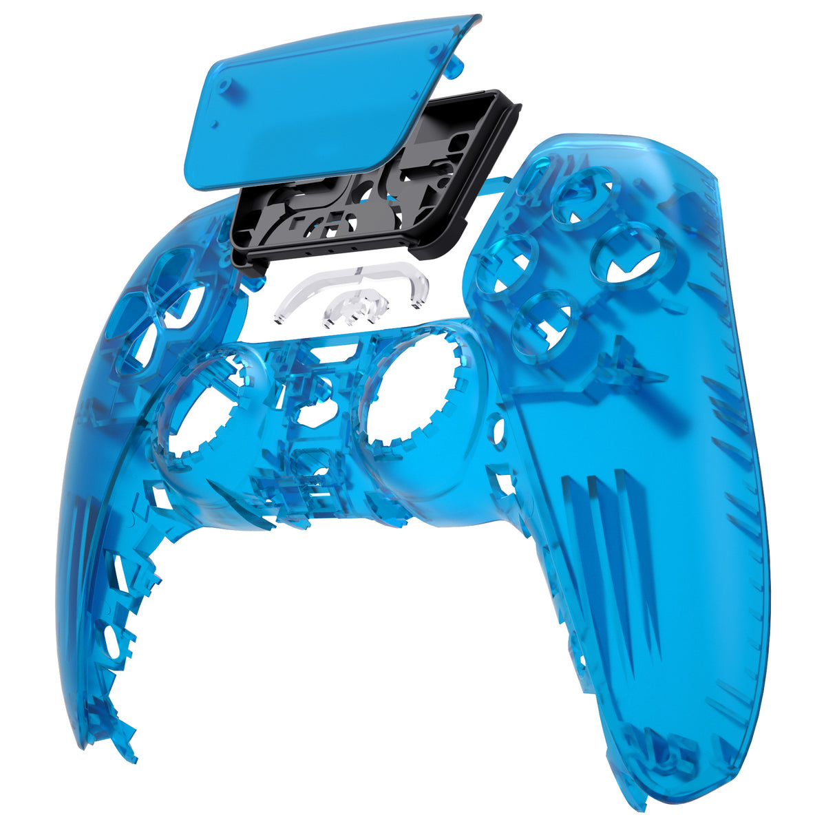 eXtremeRate Replacement Front Housing Shell with Touchpad Compatible with PS5 Controller BDM-010/020/030/040/050 - Clear Blue