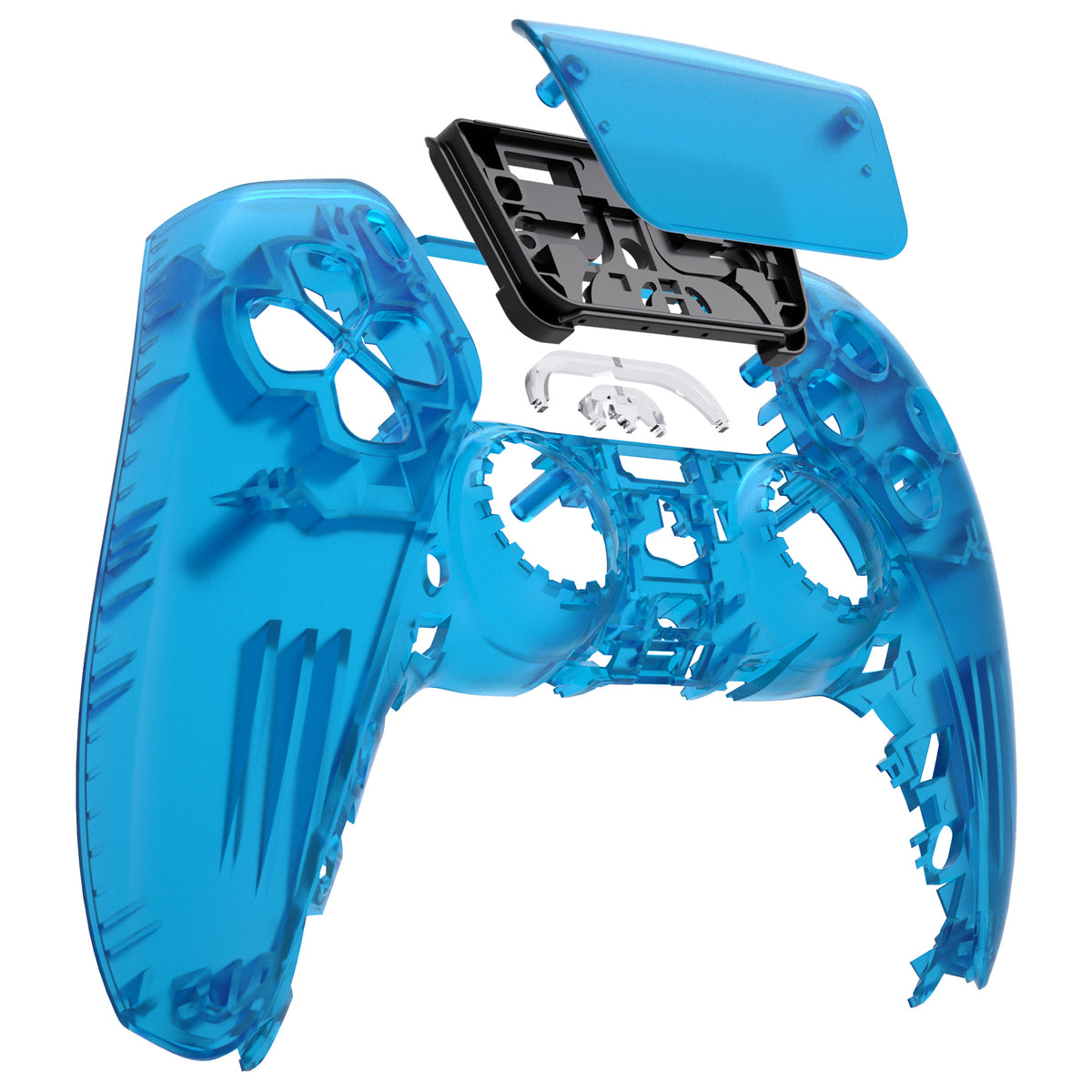 eXtremeRate Replacement Front Housing Shell with Touchpad Compatible with PS5 Controller BDM-010/020/030/040/050 - Clear Blue