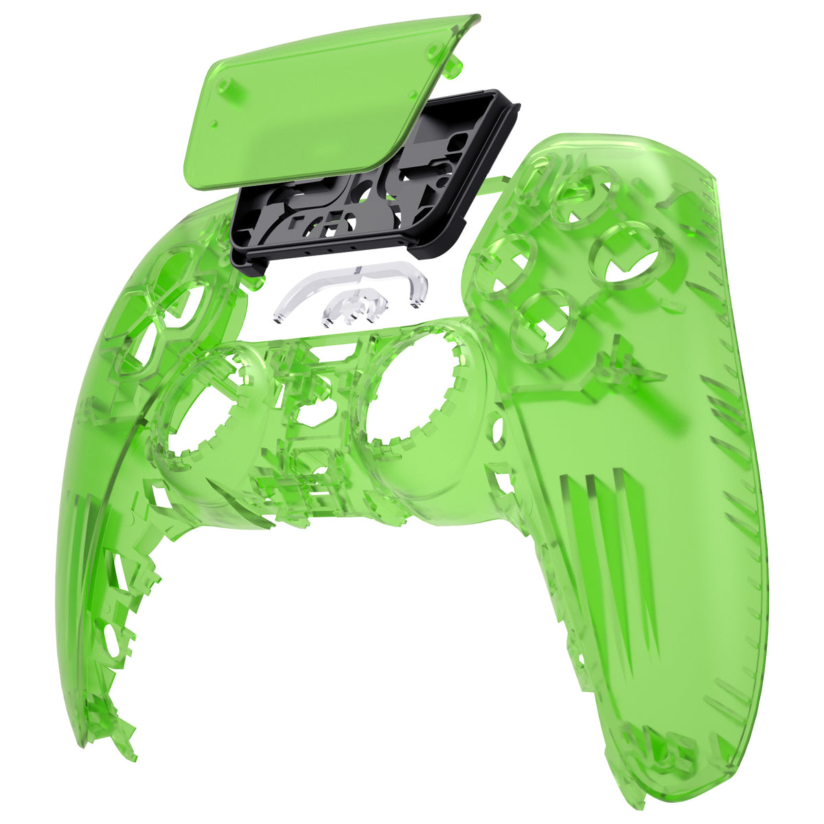 eXtremeRate Replacement Front Housing Shell with Touchpad Compatible with PS5 Controller BDM-010/020/030/040/050 - Clear Green