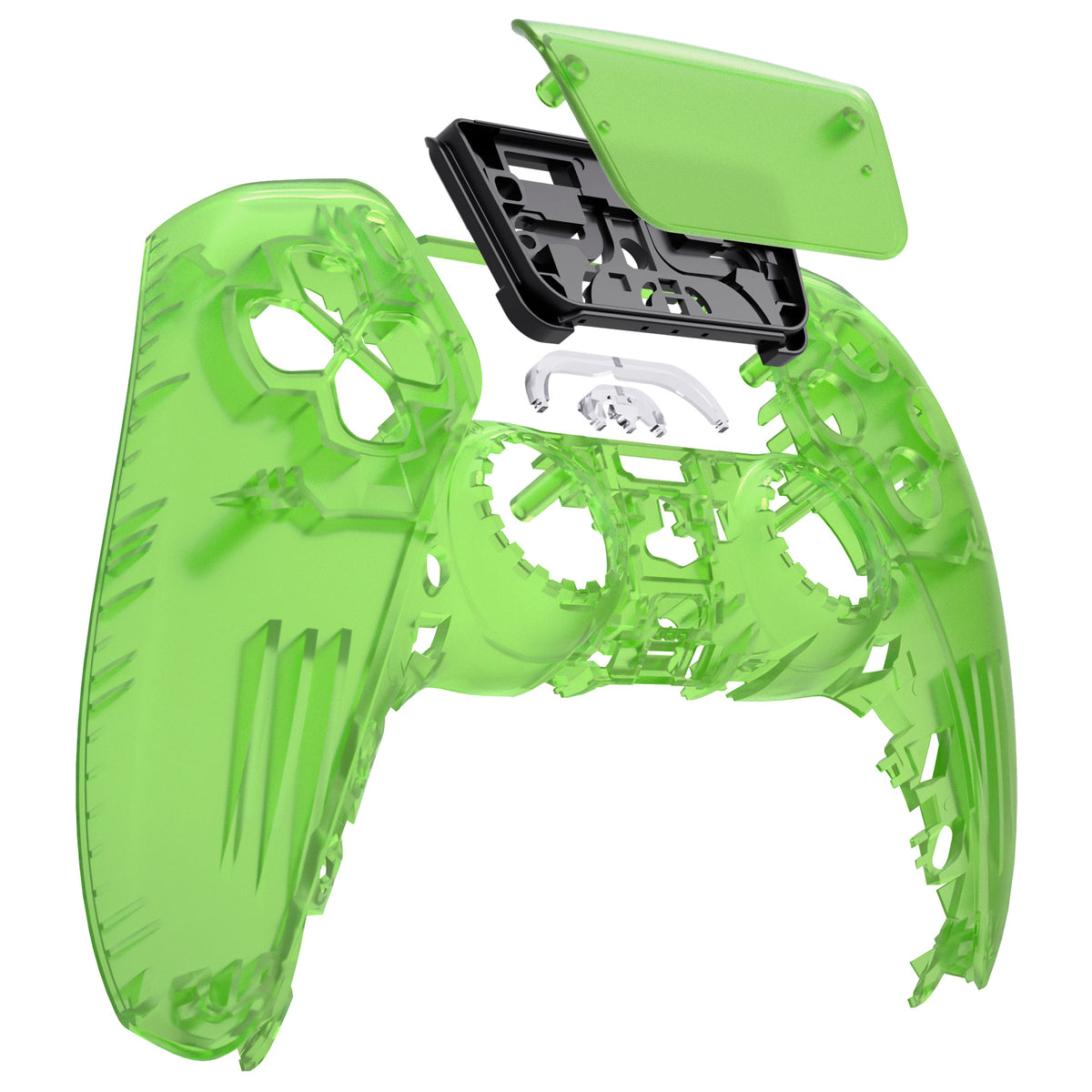 eXtremeRate Replacement Front Housing Shell with Touchpad Compatible with PS5 Controller BDM-010/020/030/040/050 - Clear Green
