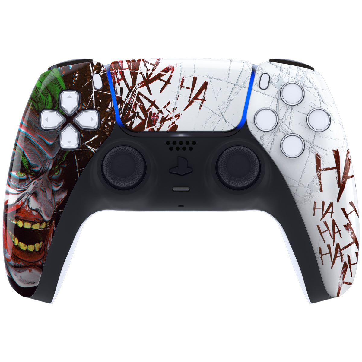 eXtremeRate Replacement Front Housing Shell with Touchpad Compatible with PS5 Controller BDM-010/020/030/040/050/060 - Clown HAHAHA