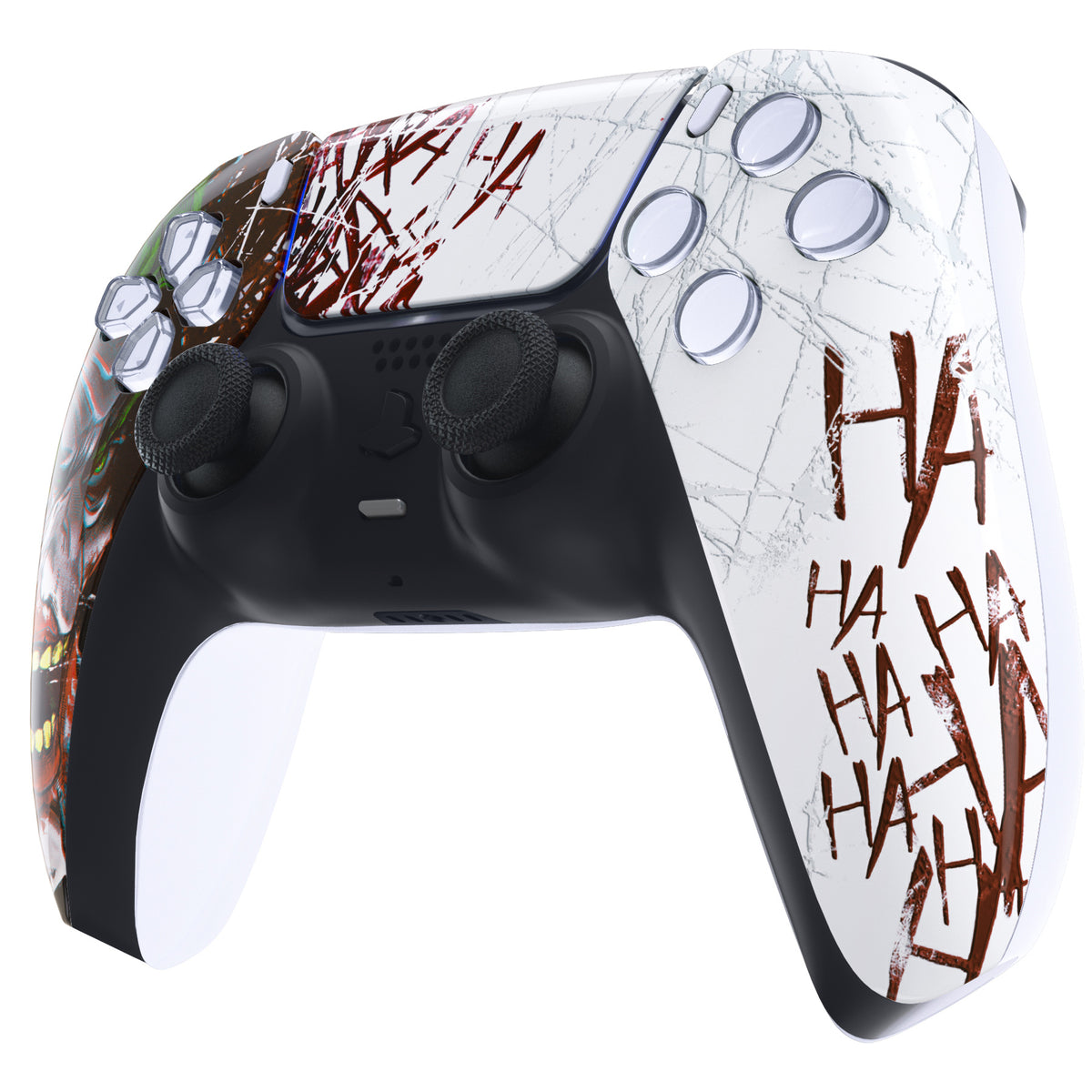 eXtremeRate Replacement Front Housing Shell with Touchpad Compatible with PS5 Controller BDM-010/020/030/040/050/060 - Clown HAHAHA
