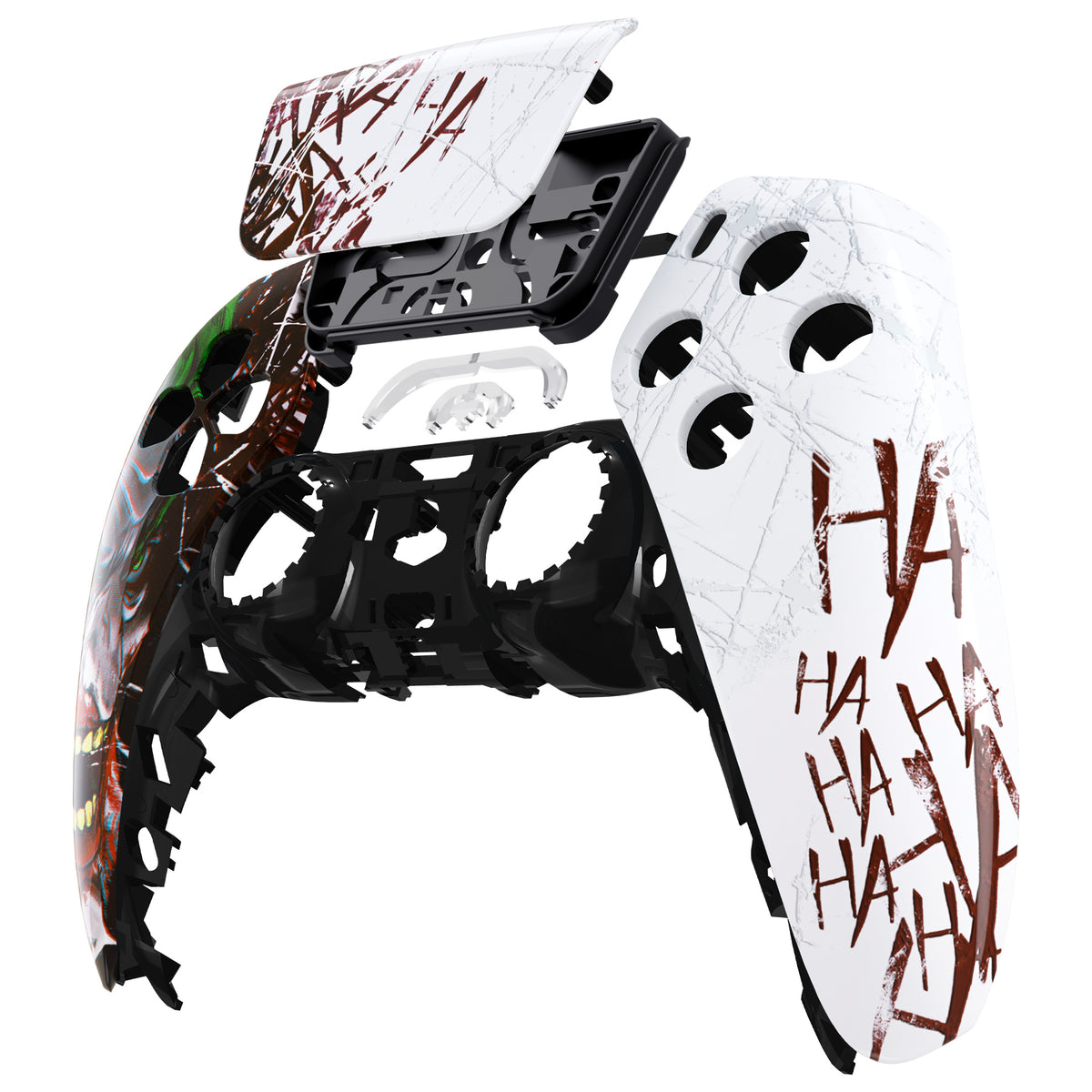 eXtremeRate Replacement Front Housing Shell with Touchpad Compatible with PS5 Controller BDM-010/020/030/040/050/060 - Clown HAHAHA