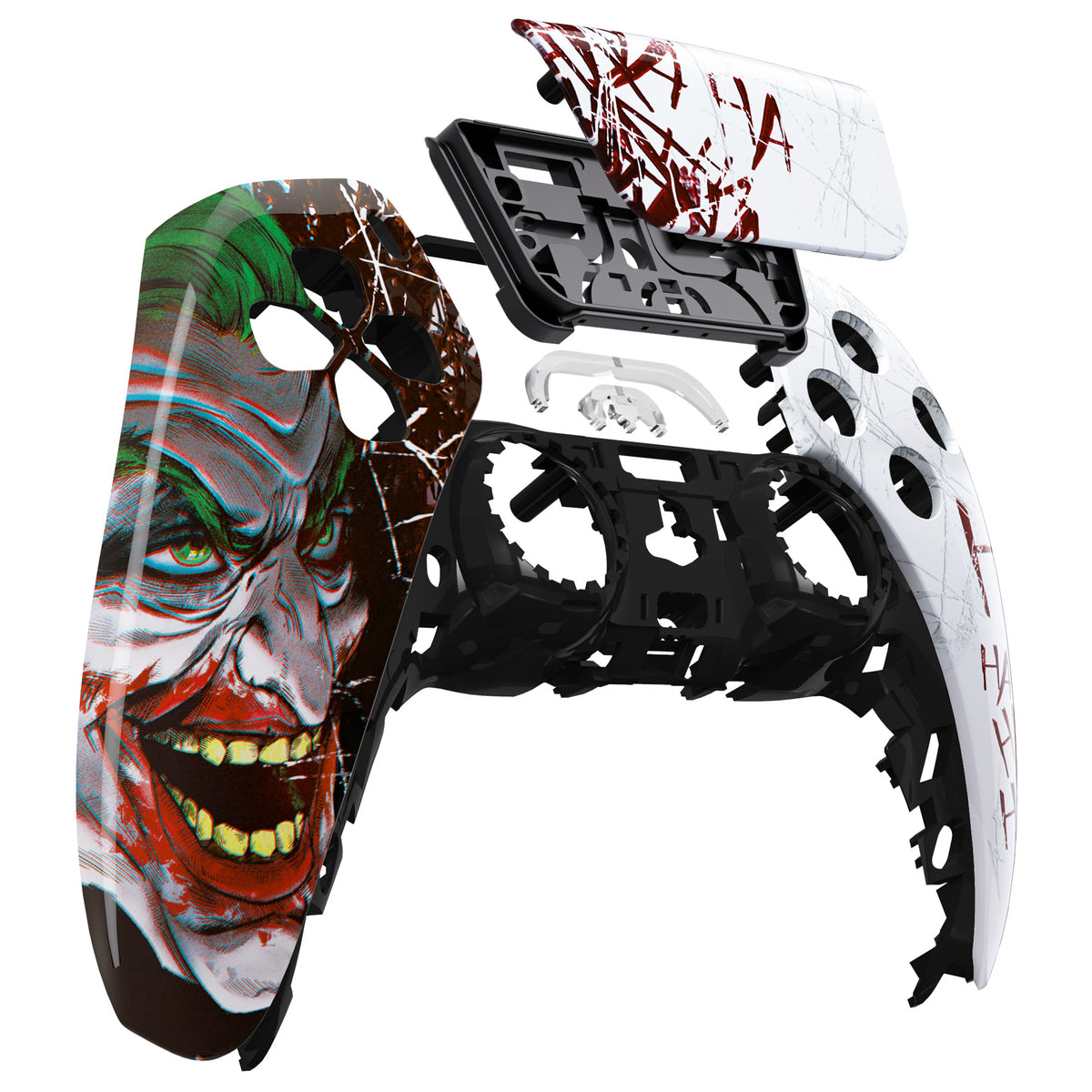 eXtremeRate Replacement Front Housing Shell with Touchpad Compatible with PS5 Controller BDM-010/020/030/040/050/060 - Clown HAHAHA