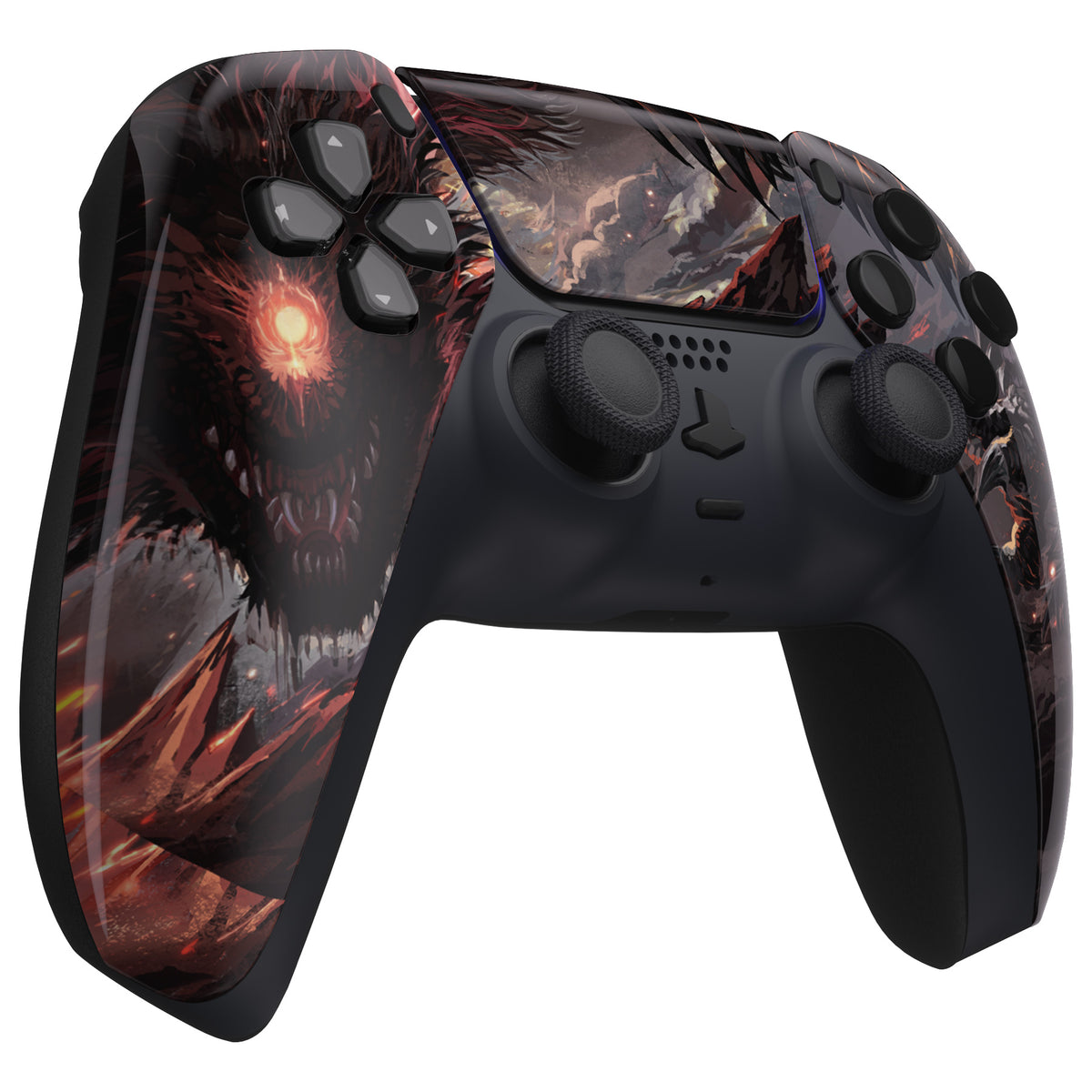 eXtremeRate Replacement Front Housing Shell with Touchpad Compatible with PS5 Controller BDM-010/020/030/040/050 - Cyclops Dragon