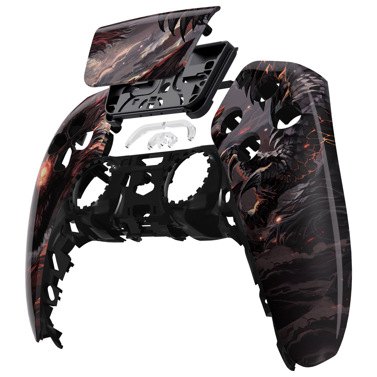 eXtremeRate Replacement Front Housing Shell with Touchpad Compatible with PS5 Controller BDM-010/020/030/040/050 - Cyclops Dragon
