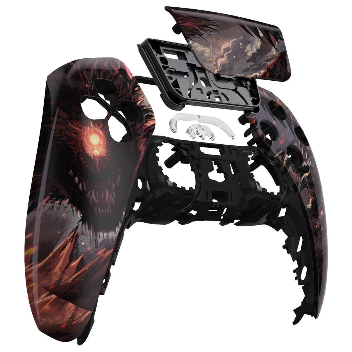 eXtremeRate Replacement Front Housing Shell with Touchpad Compatible with PS5 Controller BDM-010/020/030/040/050 - Cyclops Dragon