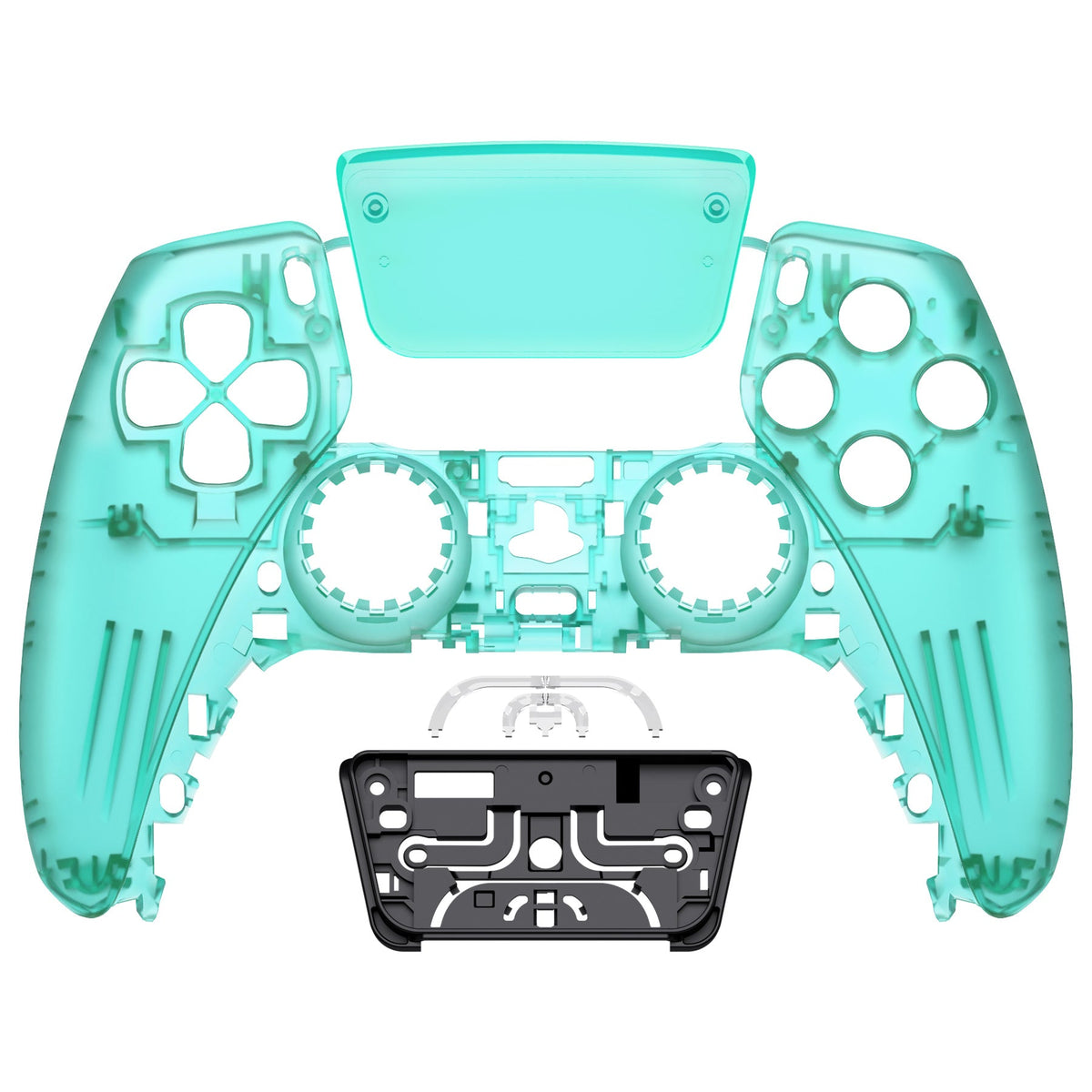 eXtremeRate Replacement Front Housing Shell with Touchpad Compatible with PS5 Controller BDM-010/020/030/040/050 - Emerald Green eXtremeRate