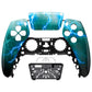 eXtremeRate Replacement Front Housing Shell with Touchpad Compatible with PS5 Controller BDM-010/020/030/040/050 - Green Storm Thunder