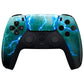 eXtremeRate Replacement Front Housing Shell with Touchpad Compatible with PS5 Controller BDM-010/020/030/040/050 - Green Storm Thunder