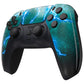 eXtremeRate Replacement Front Housing Shell with Touchpad Compatible with PS5 Controller BDM-010/020/030/040/050 - Green Storm Thunder