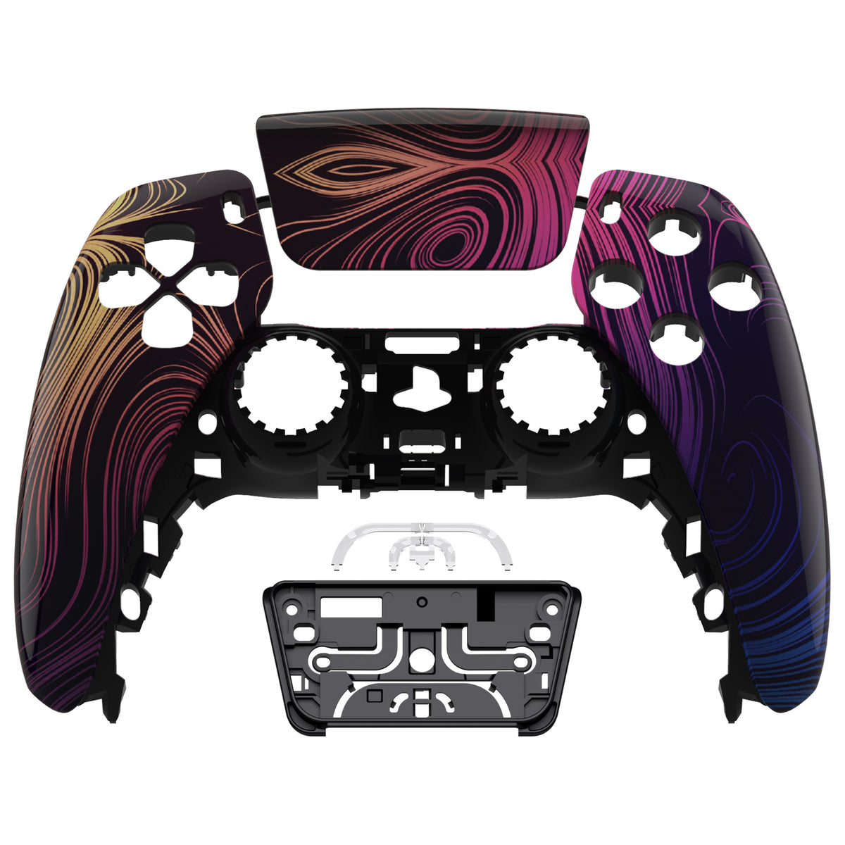 eXtremeRate Replacement Front Housing Shell with Touchpad Compatible with PS5 Controller BDM-010/020/030/040/050 - Illusion Space