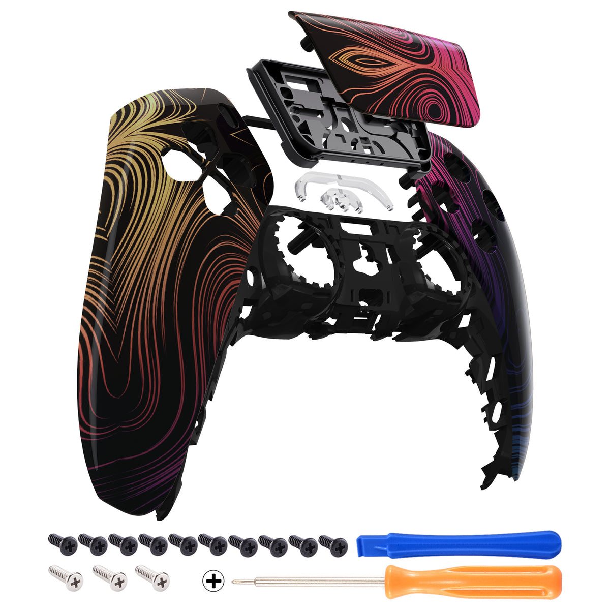 eXtremeRate Replacement Front Housing Shell with Touchpad Compatible with PS5 Controller BDM-010/020/030/040/050 - Illusion Space
