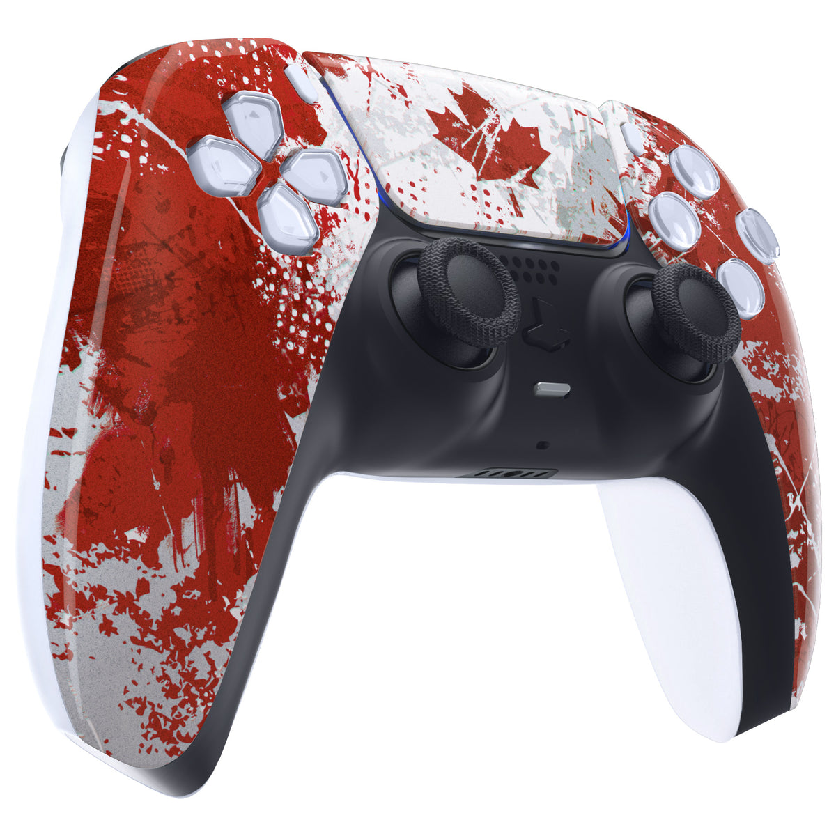 eXtremeRate Replacement Front Housing Shell with Touchpad Compatible with PS5 Controller BDM-010/020/030/040/050 - Impression Canada Flag