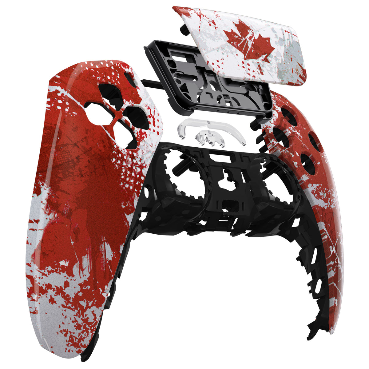 eXtremeRate Replacement Front Housing Shell with Touchpad Compatible with PS5 Controller BDM-010/020/030/040/050 - Impression Canada Flag