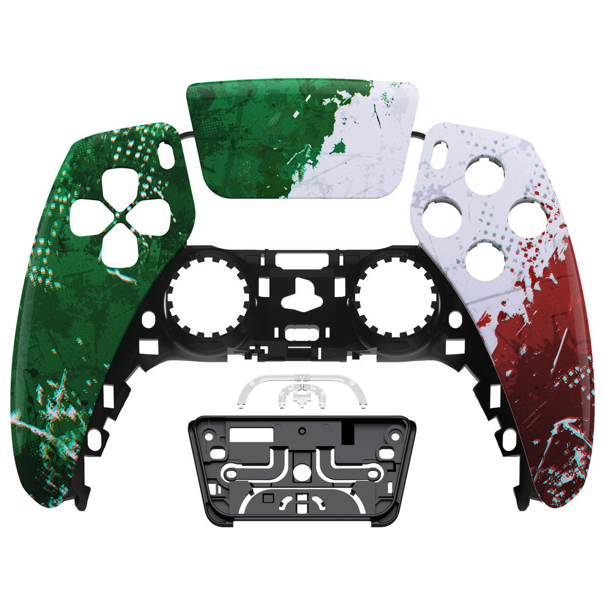 eXtremeRate Replacement Front Housing Shell with Touchpad Compatible with PS5 Controller BDM-010/020/030/040/050 - Impression Italy Flag