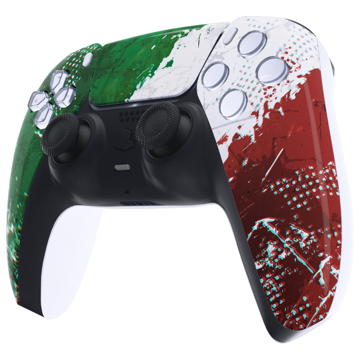 eXtremeRate Replacement Front Housing Shell with Touchpad Compatible with PS5 Controller BDM-010/020/030/040/050 - Impression Italy Flag