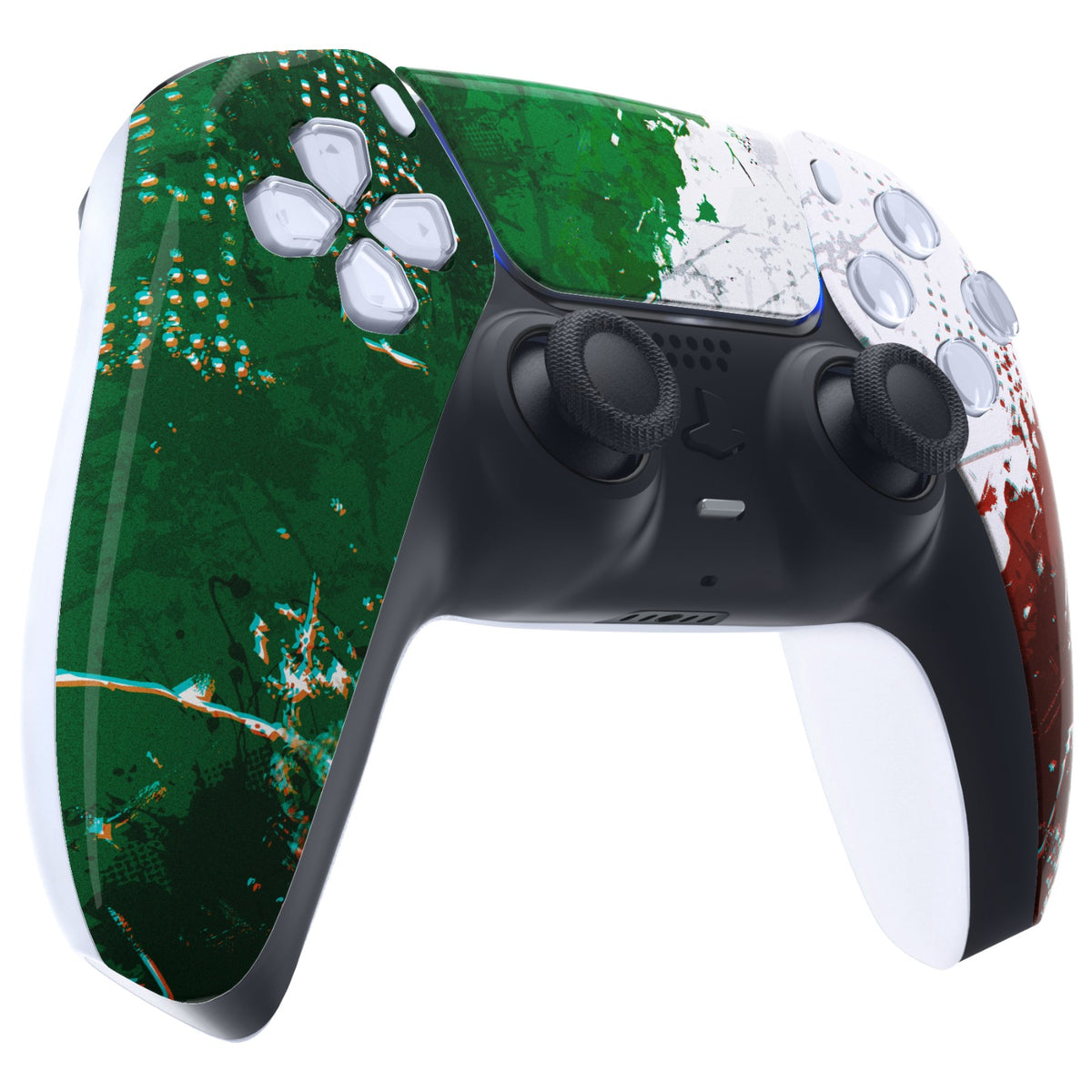 eXtremeRate Replacement Front Housing Shell with Touchpad Compatible with PS5 Controller BDM-010/020/030/040/050 - Impression Italy Flag