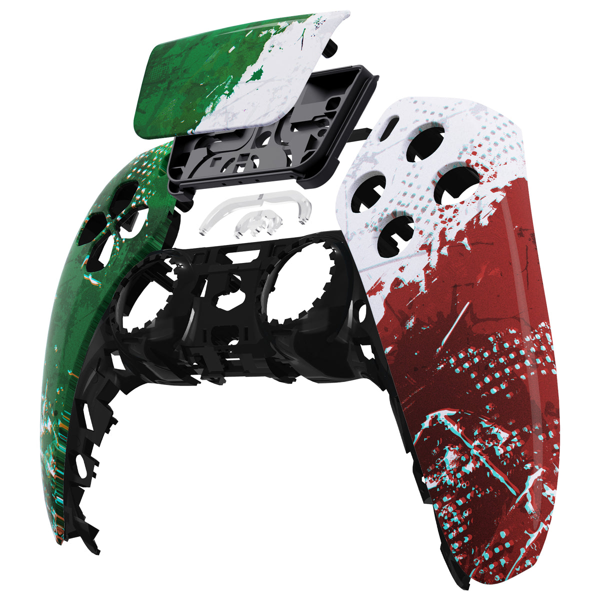 eXtremeRate Replacement Front Housing Shell with Touchpad Compatible with PS5 Controller BDM-010/020/030/040/050 - Impression Italy Flag
