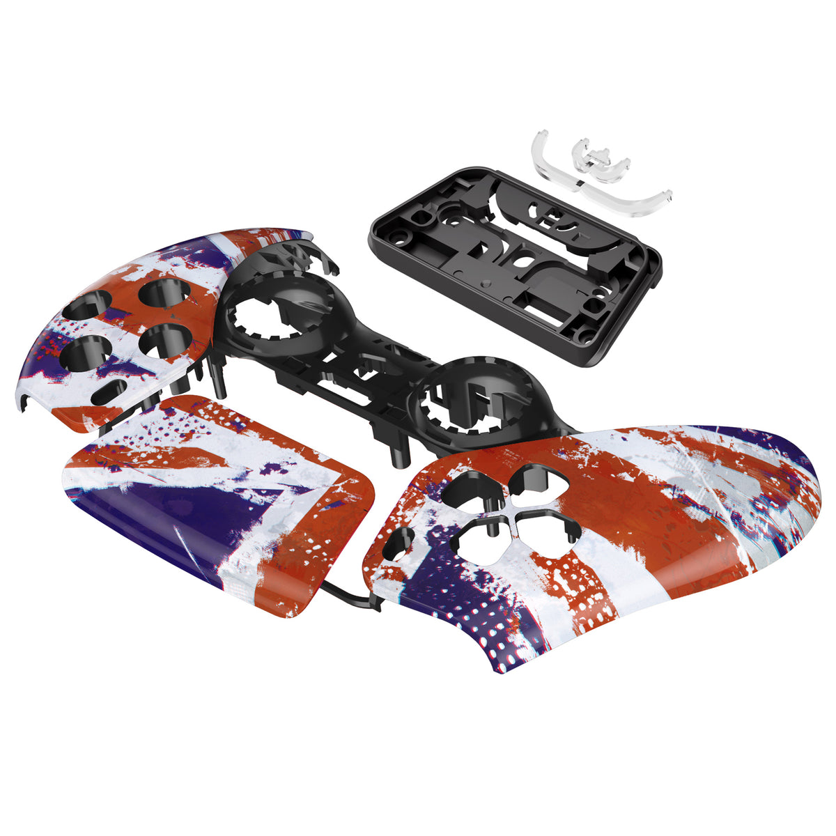 eXtremeRate Replacement Front Housing Shell with Touchpad Compatible with PS5 Controller BDM-010/020/030/040/050 - Impression UK Flag