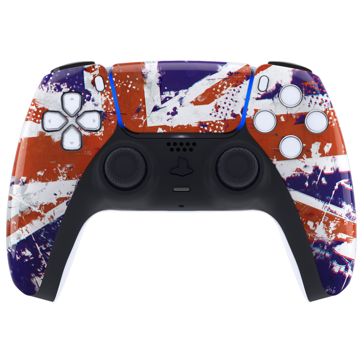 eXtremeRate Replacement Front Housing Shell with Touchpad Compatible with PS5 Controller BDM-010/020/030/040/050 - Impression UK Flag