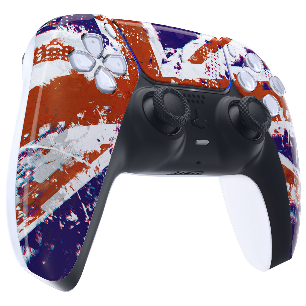 eXtremeRate Replacement Front Housing Shell with Touchpad Compatible with PS5 Controller BDM-010/020/030/040/050 - Impression UK Flag