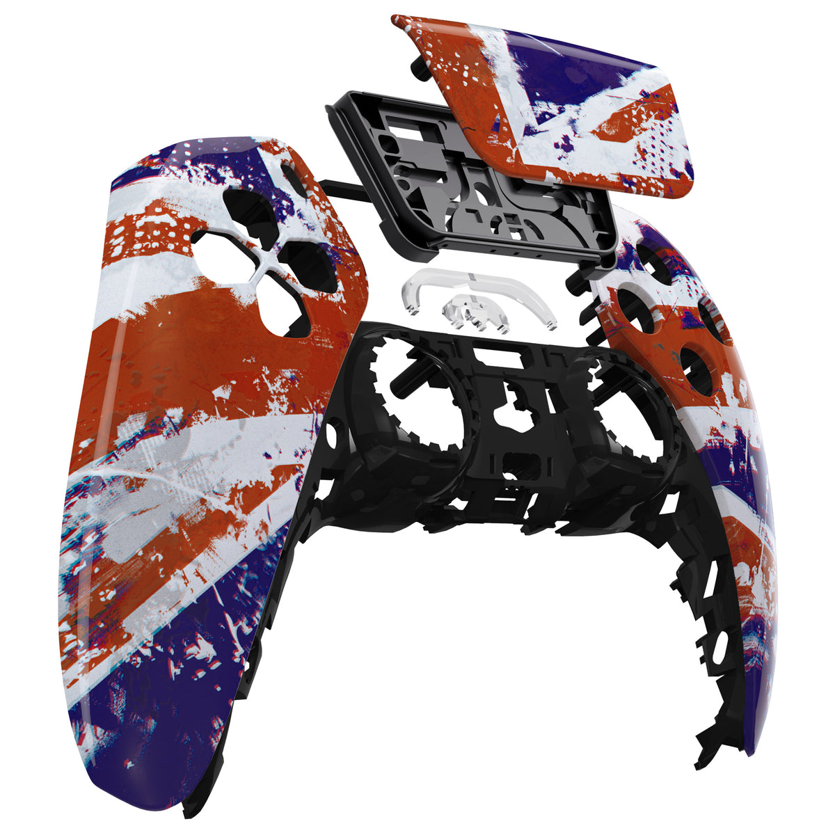 eXtremeRate Replacement Front Housing Shell with Touchpad Compatible with PS5 Controller BDM-010/020/030/040/050 - Impression UK Flag