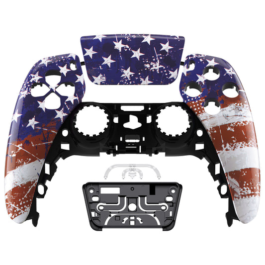 eXtremeRate Replacement Front Housing Shell with Touchpad Compatible with PS5 Controller BDM-010/020/030/040/050 - Impression US Flag