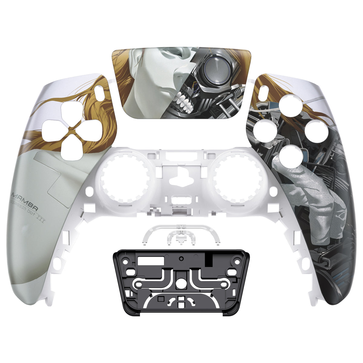 eXtremeRate Replacement Front Housing Shell with Touchpad Compatible with PS5 Controller BDM-010/020/030/040/050 - Mamba Assassin Bot III