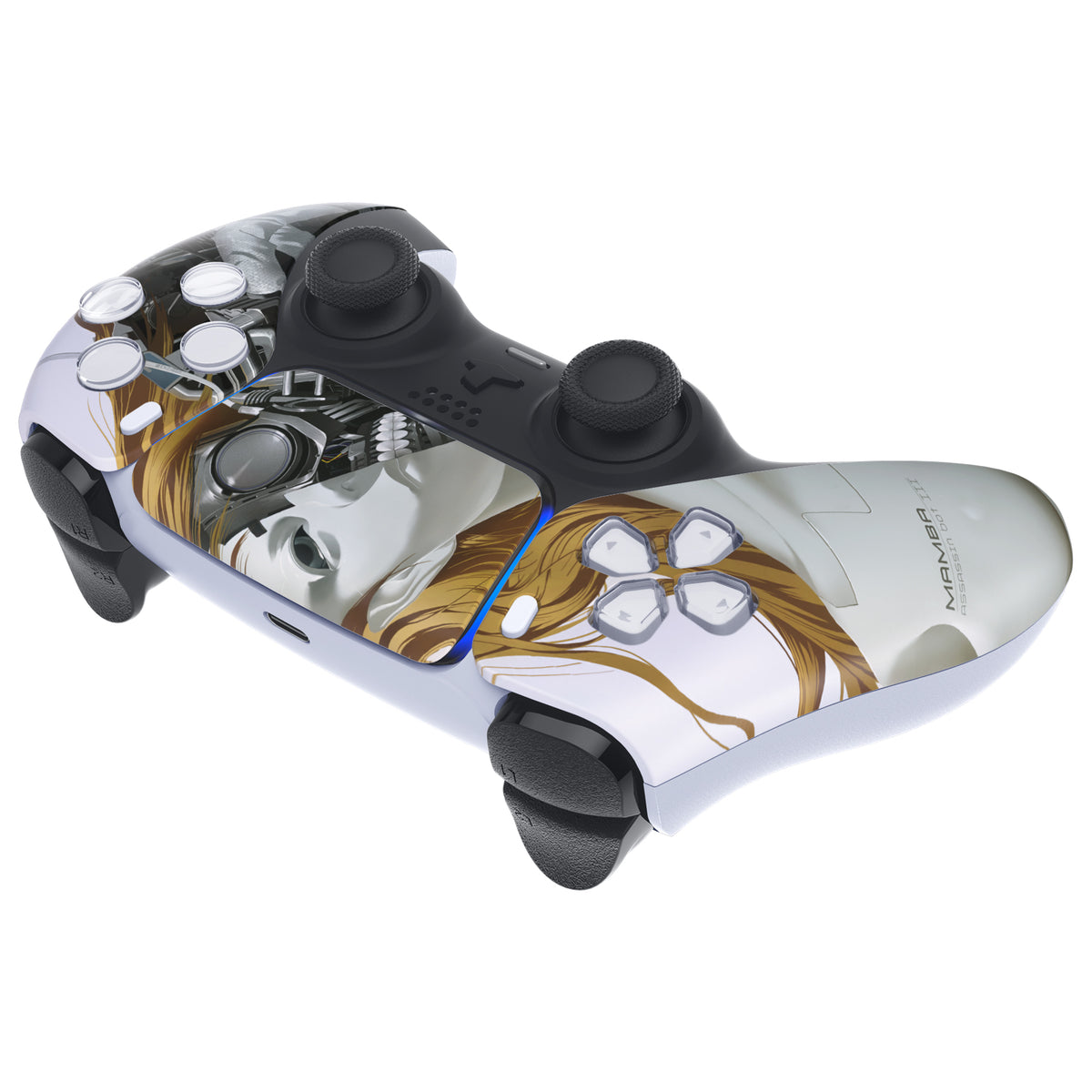eXtremeRate Replacement Front Housing Shell with Touchpad Compatible with PS5 Controller BDM-010/020/030/040/050 - Mamba Assassin Bot III