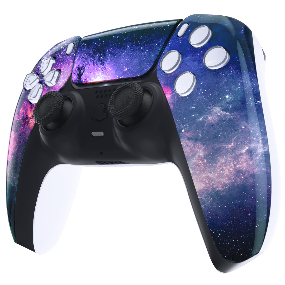 eXtremeRate Replacement Front Housing Shell with Touchpad Compatible with PS5 Controller BDM-010/020/030/040/050/060 - Nebula Galaxy