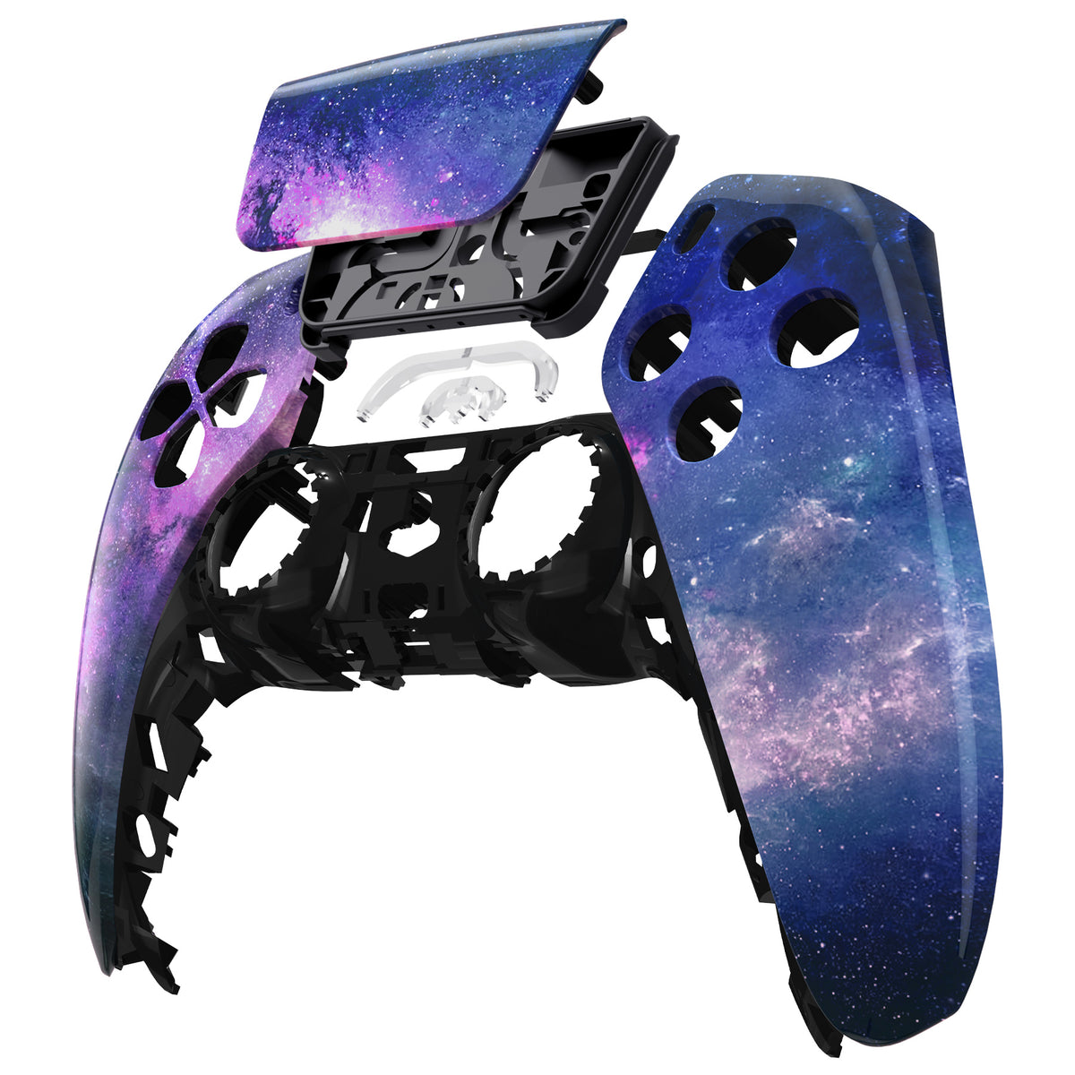 eXtremeRate Replacement Front Housing Shell with Touchpad Compatible with PS5 Controller BDM-010/020/030/040/050/060 - Nebula Galaxy