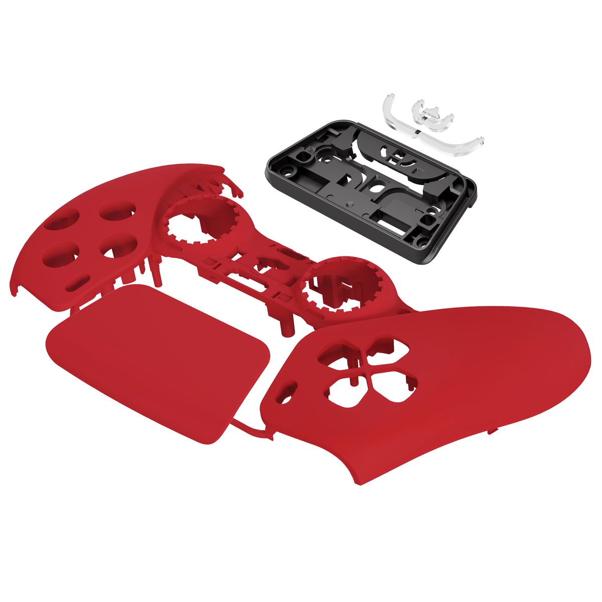 eXtremeRate Replacement Front Housing Shell with Touchpad Compatible with PS5 Controller BDM-010/020/030/040/050 - Passion Red