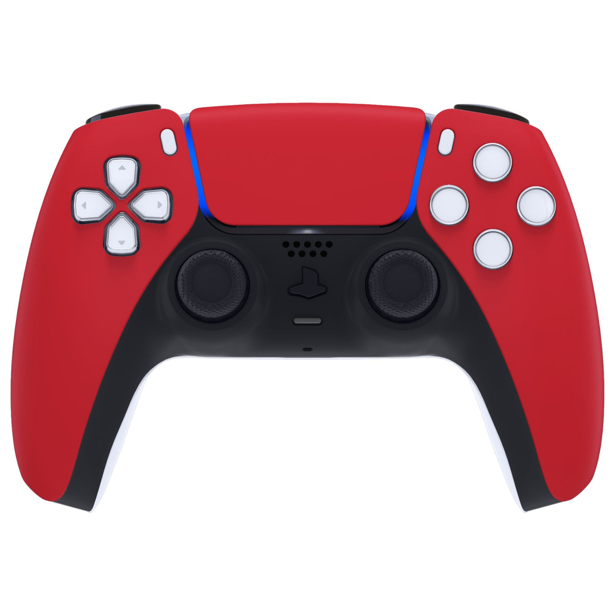 eXtremeRate Replacement Front Housing Shell with Touchpad Compatible with PS5 Controller BDM-010/020/030/040/050 - Passion Red