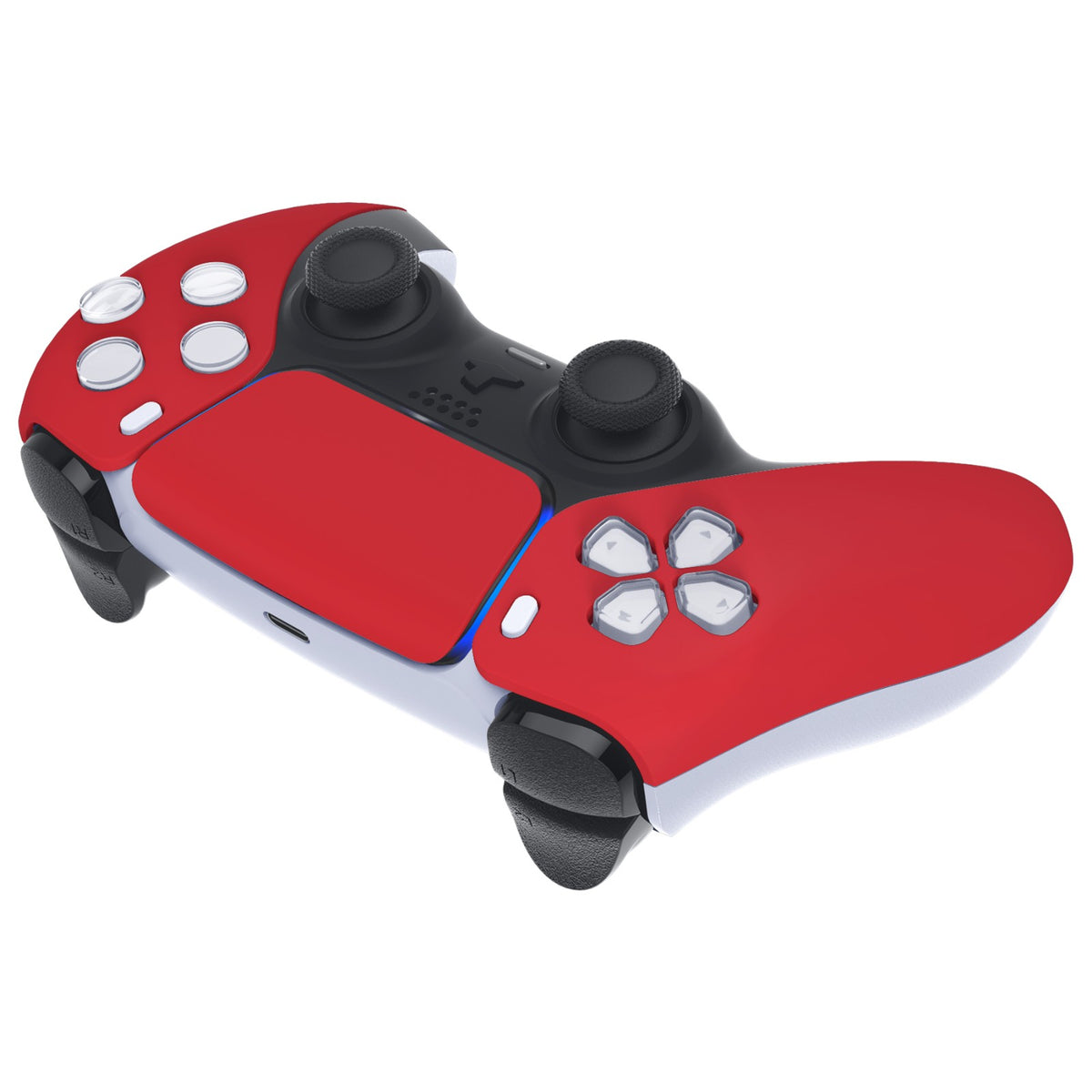 eXtremeRate Replacement Front Housing Shell with Touchpad Compatible with PS5 Controller BDM-010/020/030/040/050 - Passion Red