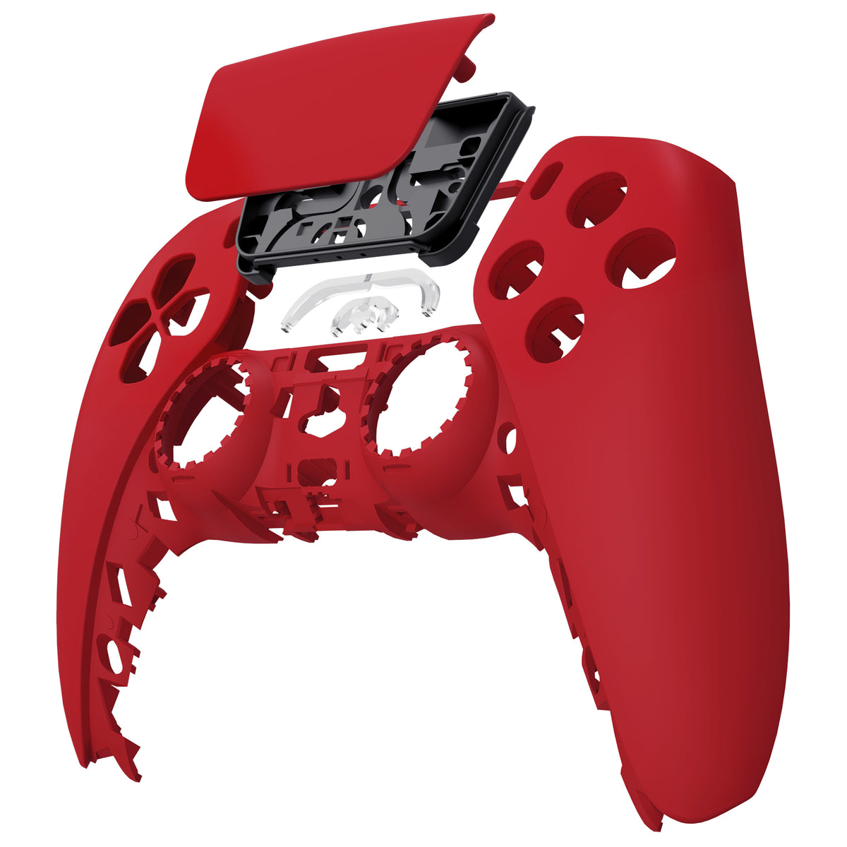eXtremeRate Replacement Front Housing Shell with Touchpad Compatible with PS5 Controller BDM-010/020/030/040/050 - Passion Red