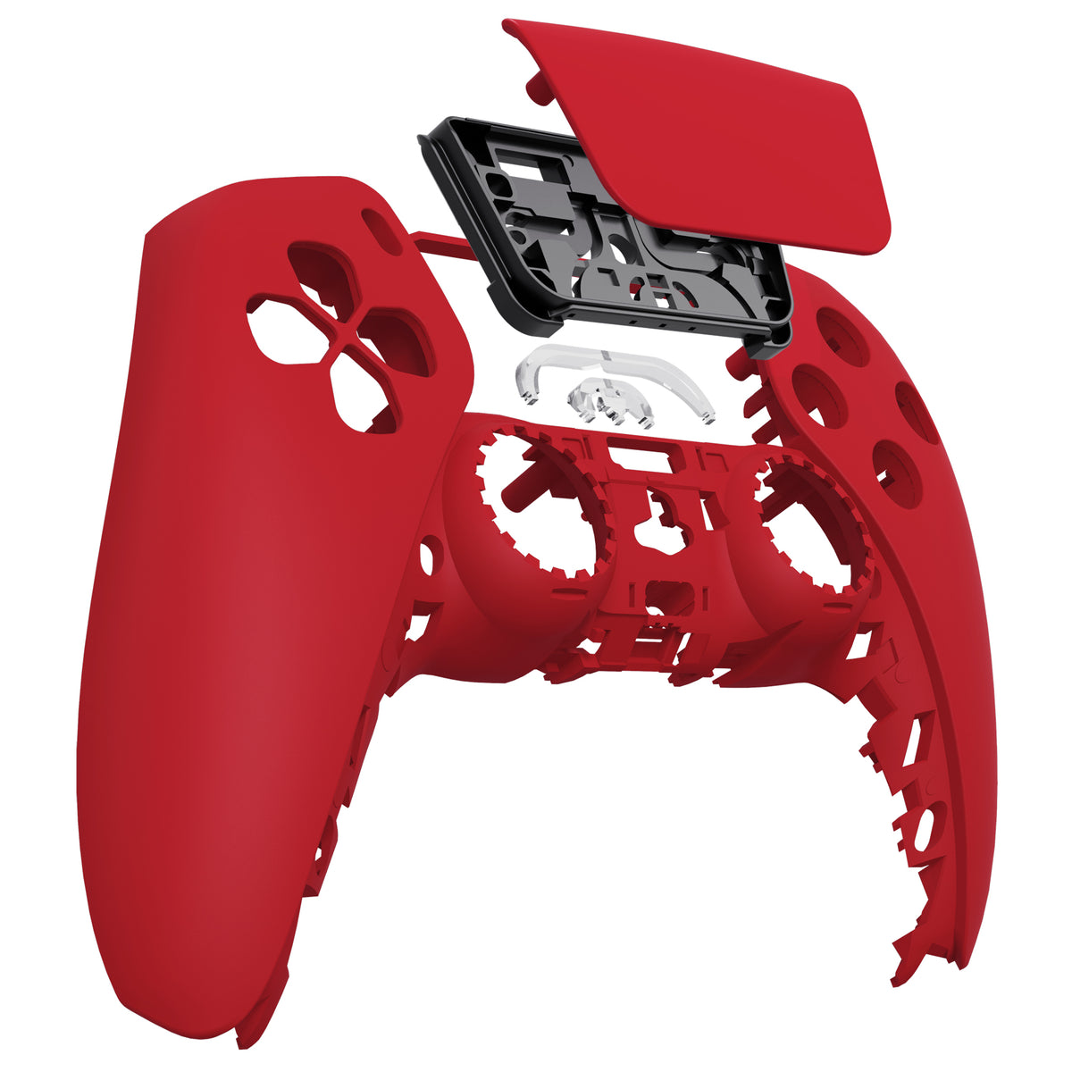 eXtremeRate Replacement Front Housing Shell with Touchpad Compatible with PS5 Controller BDM-010/020/030/040/050 - Passion Red