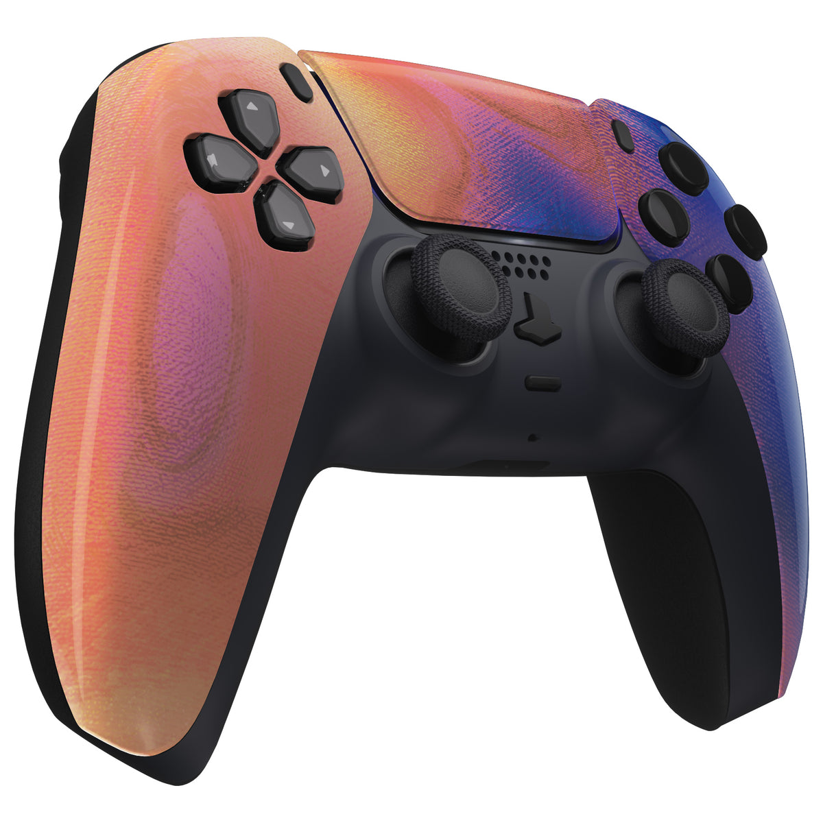 eXtremeRate Replacement Front Housing Shell with Touchpad Compatible with PS5 Controller BDM-010/020/030/040/050 - Purple Red Swirl