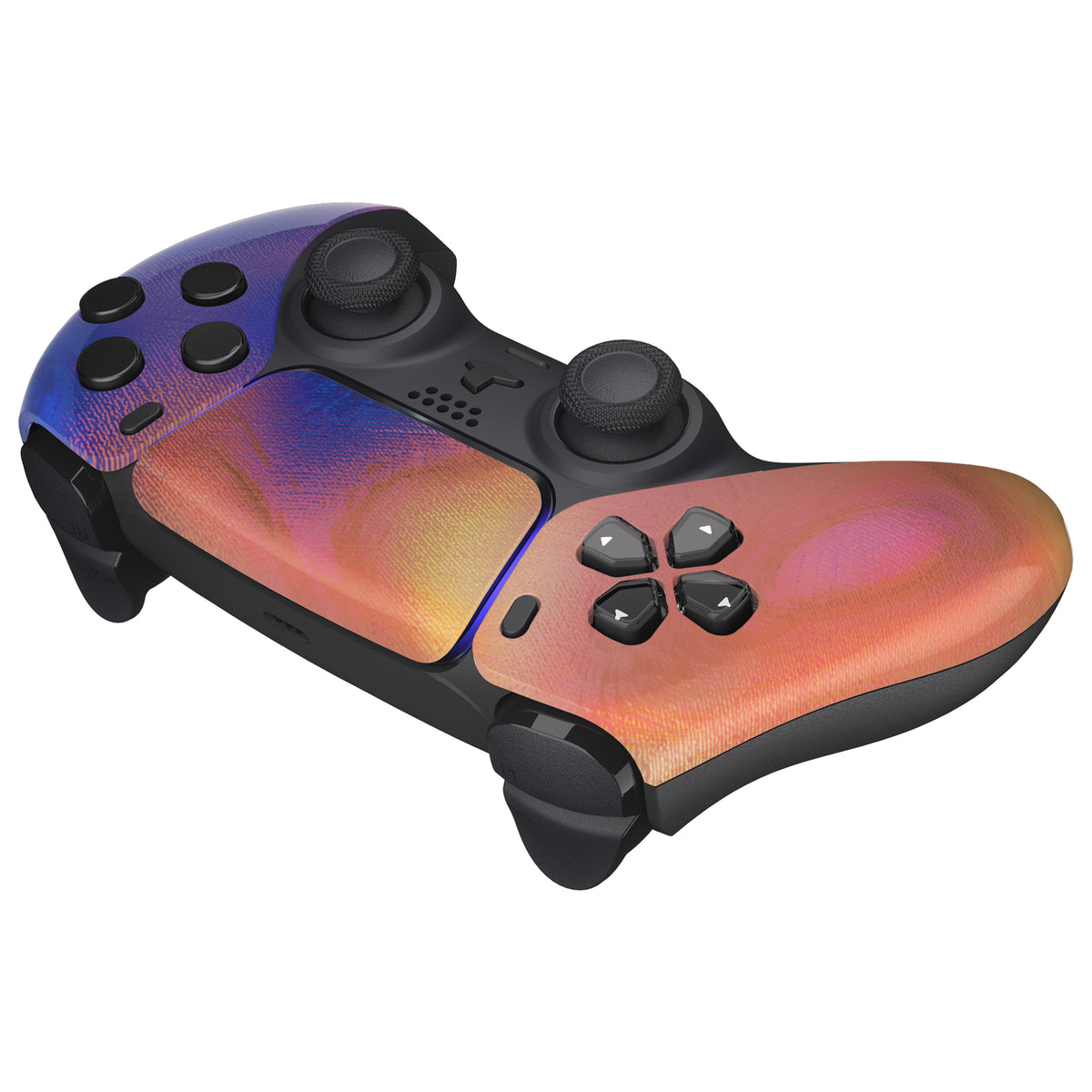 eXtremeRate Replacement Front Housing Shell with Touchpad Compatible with PS5 Controller BDM-010/020/030/040/050 - Purple Red Swirl