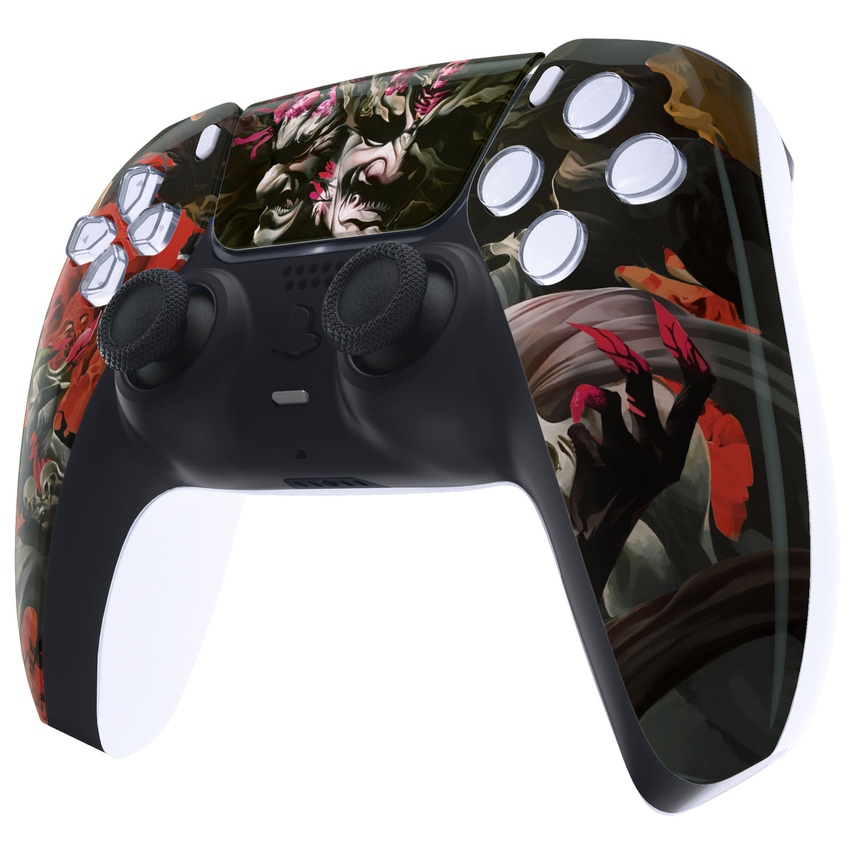 eXtremeRate Replacement Front Housing Shell with Touchpad Compatible with PS5 Controller BDM-010/020/030/040/050 - Rage of Asura