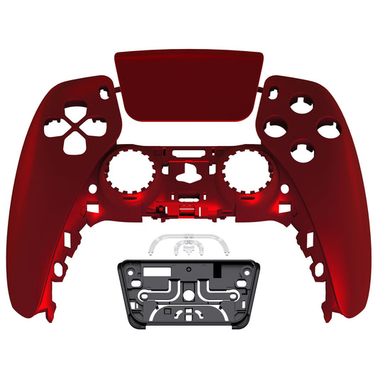 eXtremeRate Replacement Front Housing Shell with Touchpad Compatible with PS5 Controller BDM-010/020/030/040/050/060 - Scarlet Red