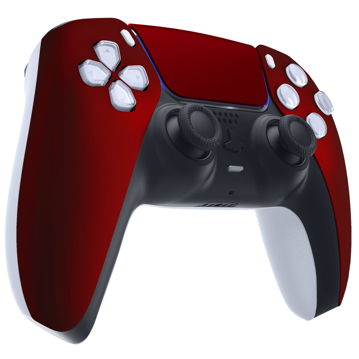 eXtremeRate Replacement Front Housing Shell with Touchpad Compatible with PS5 Controller BDM-010/020/030/040/050/060 - Scarlet Red