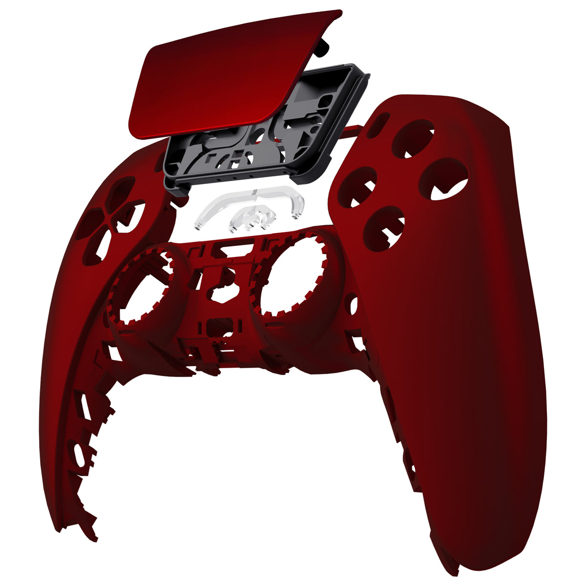 eXtremeRate Replacement Front Housing Shell with Touchpad Compatible with PS5 Controller BDM-010/020/030/040/050/060 - Scarlet Red
