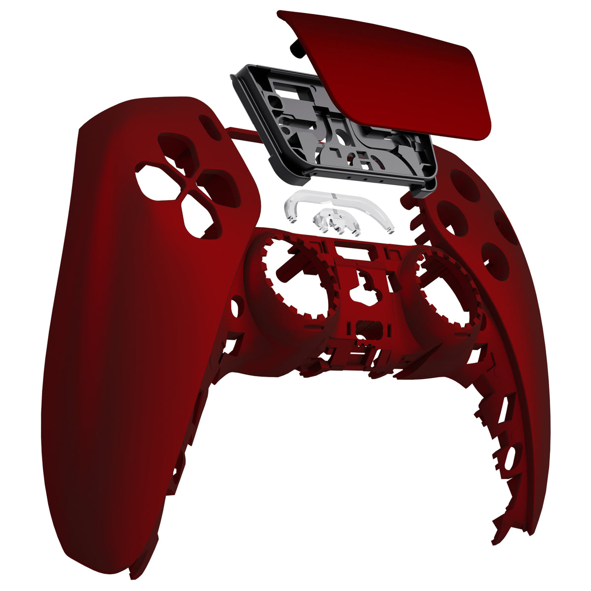 eXtremeRate Replacement Front Housing Shell with Touchpad Compatible with PS5 Controller BDM-010/020/030/040/050/060 - Scarlet Red