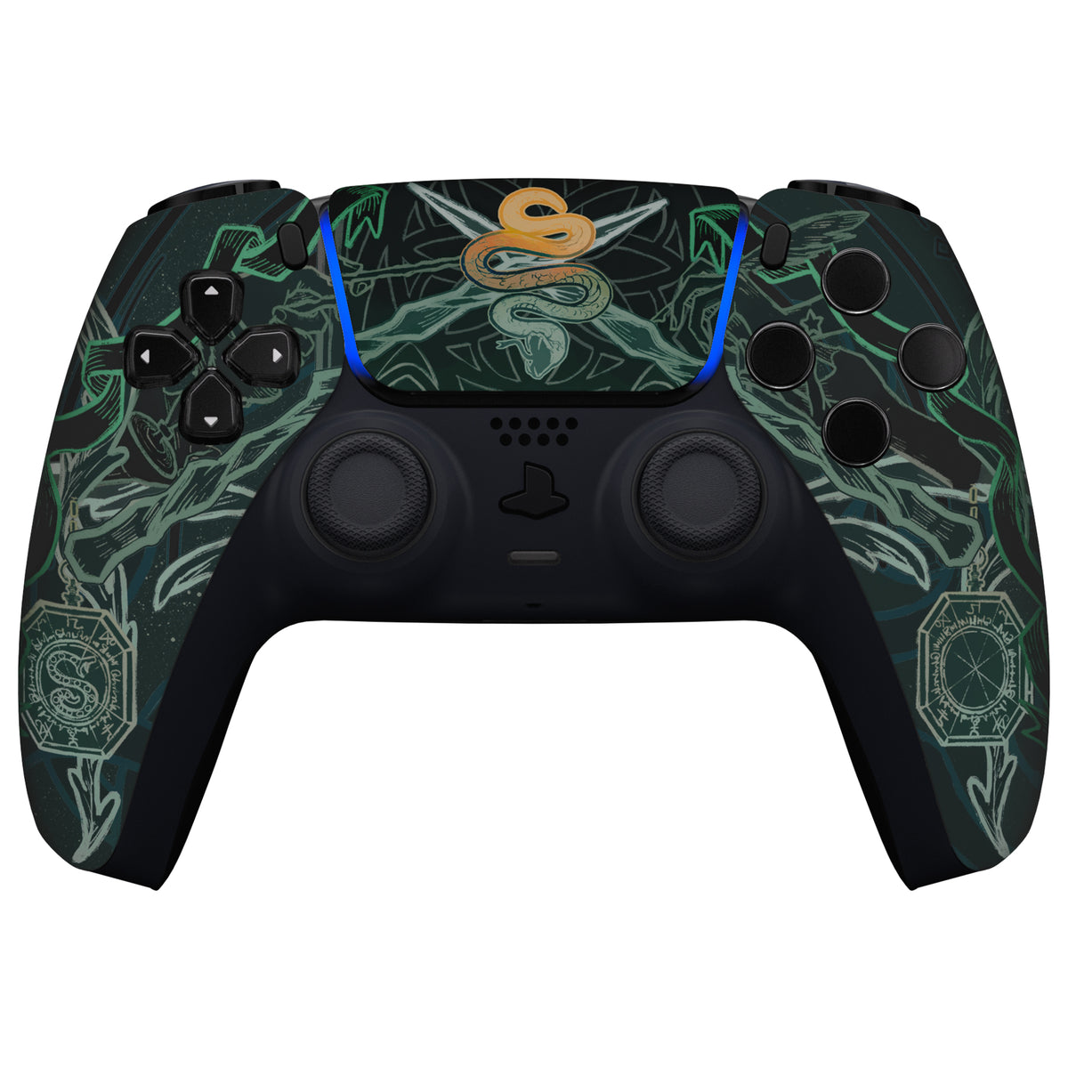 eXtremeRate Replacement Front Housing Shell with Touchpad Compatible with PS5 Controller BDM-010/020/030/040/050 - Serpent Totem