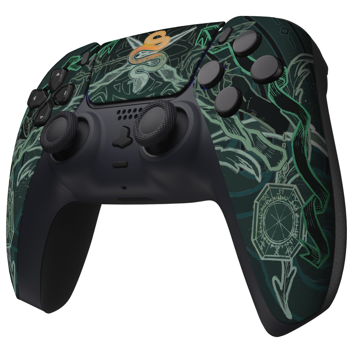 eXtremeRate Replacement Front Housing Shell with Touchpad Compatible with PS5 Controller BDM-010/020/030/040/050 - Serpent Totem