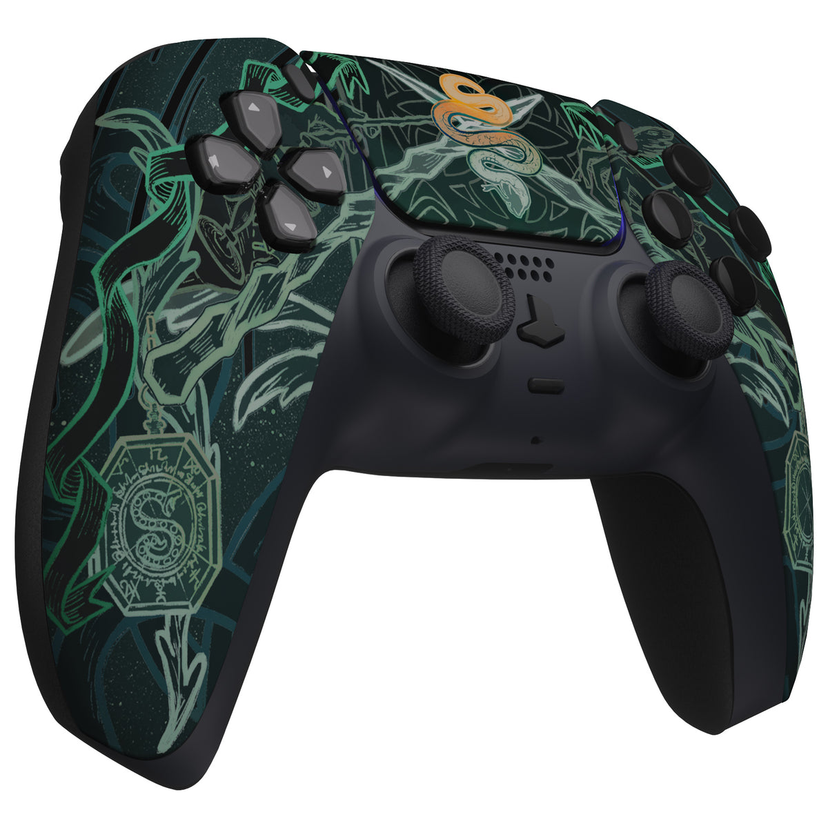 eXtremeRate Replacement Front Housing Shell with Touchpad Compatible with PS5 Controller BDM-010/020/030/040/050 - Serpent Totem