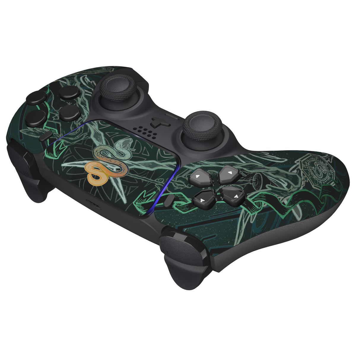 eXtremeRate Replacement Front Housing Shell with Touchpad Compatible with PS5 Controller BDM-010/020/030/040/050 - Serpent Totem