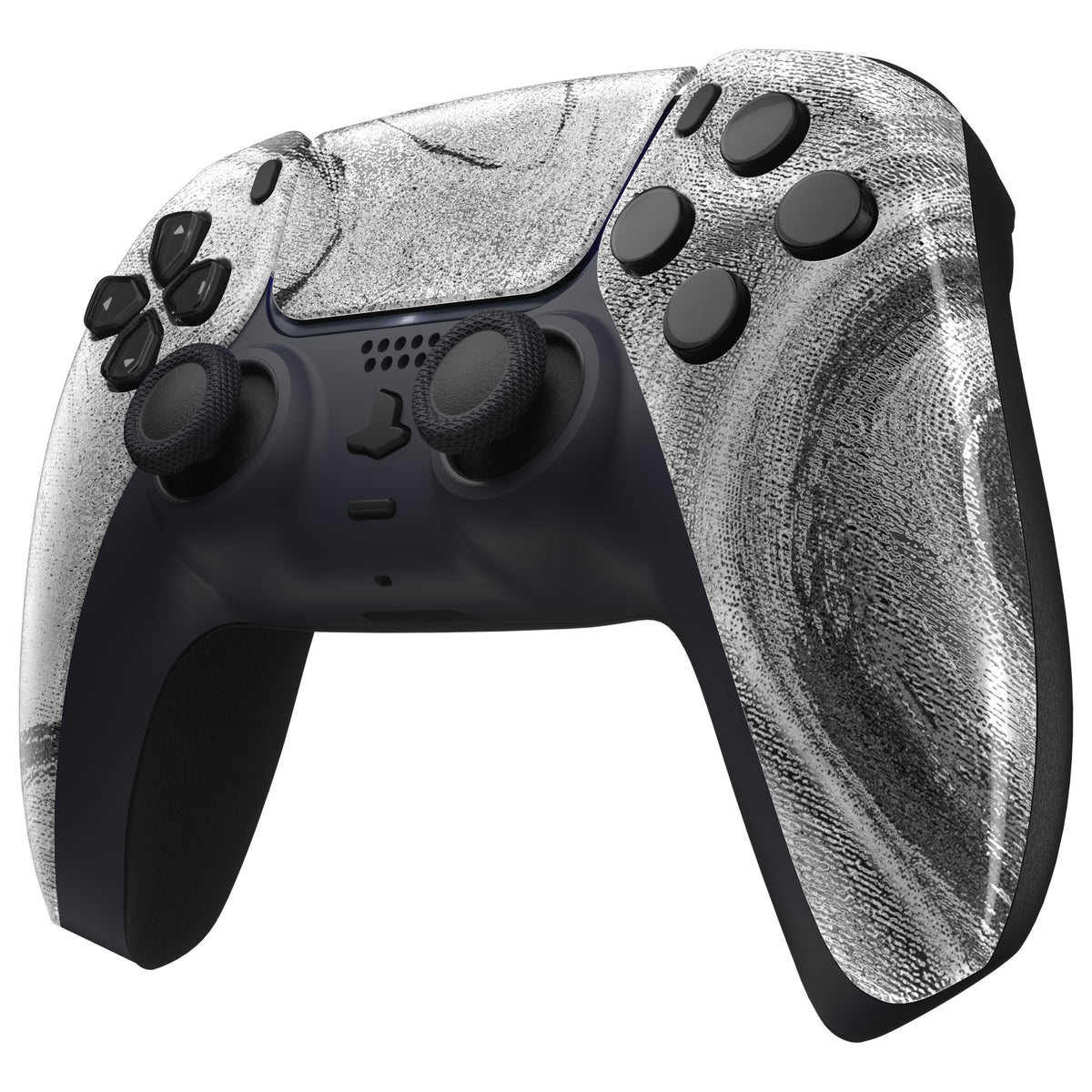 eXtremeRate Replacement Front Housing Shell with Touchpad Compatible with PS5 Controller BDM-010/020/030/040/050 - Silver Wave