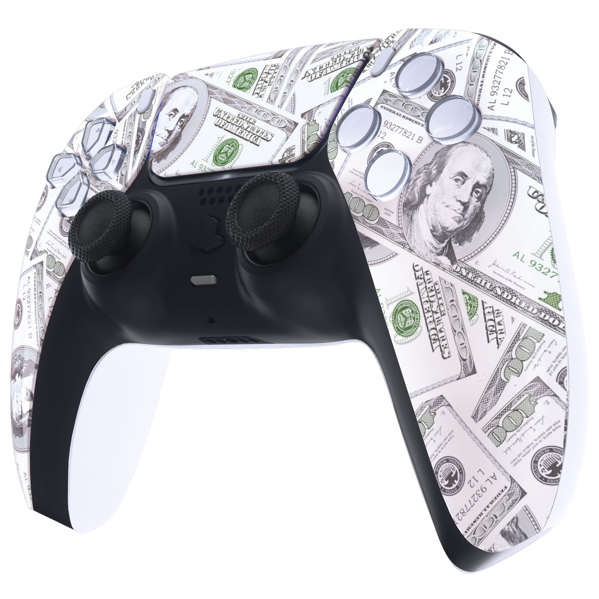 eXtremeRate Replacement Front Housing Shell with Touchpad Compatible with PS5 Controller BDM-010/020/030/040/050 - The $100 Cash Money